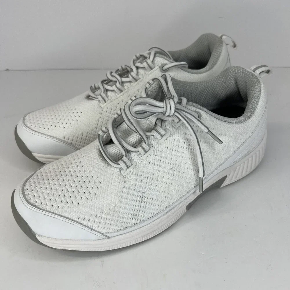 Orthofeet Coral Stretch Womens Size 8.5 D White Knit Comfort Orthopedic Shoes